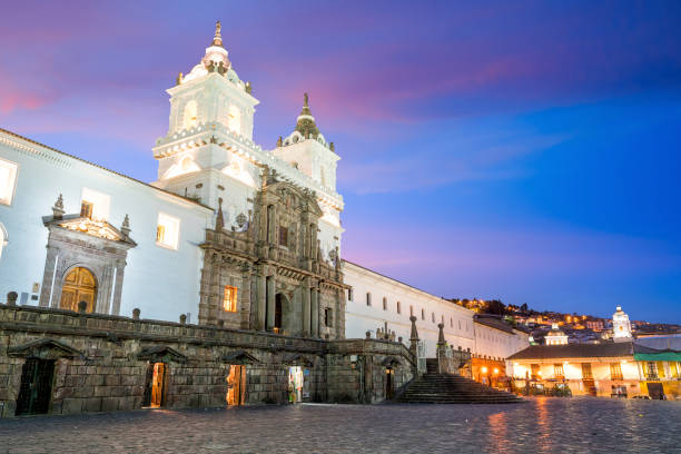 Plaza de San Francisco in old town Quito, Ecuador